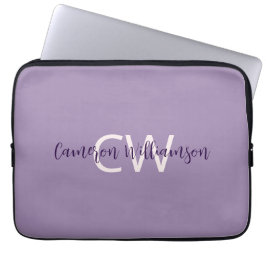 Initialname Ausgereifter Solid Violet Laptopschutzhülle