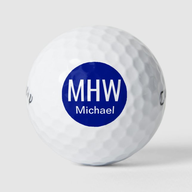 Initialname Blau Golfball (Vorderseite)