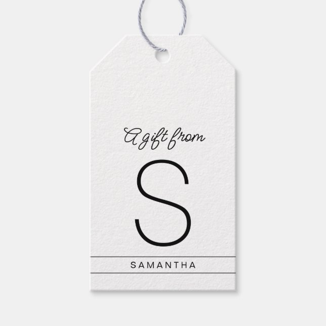 Initialname der Personalisierten Monogrammgruppe W Geschenkanhänger (Vorderseite)