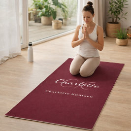 Initialname des Monogrammes Burgundy Yogamatte