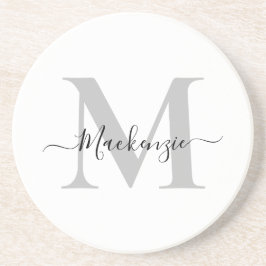 Initialname des Monogramms personalisieren Getränkeuntersetzer
