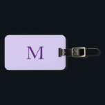 Initialname Geschenk für das Lila Monogramm von La Gepäckanhänger<br><div class="desc">Mit Monogramm Anfangs- und auch persönliche Daten wie Name,  Adresse,  Telefonnummer und E-Mail,  die Sie bearbeiten können. Entworfen mit attraktivem lila Hintergrund! Sie können die Farben nach Belieben ändern.</div>