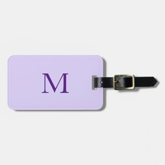 Initialname Geschenk für das Lila Monogramm von La Gepäckanhänger (Vorderseite horizontal)