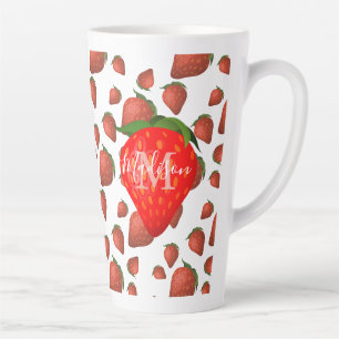 Initialname Latte-Tasse für das Erdbeermuster Milchtasse