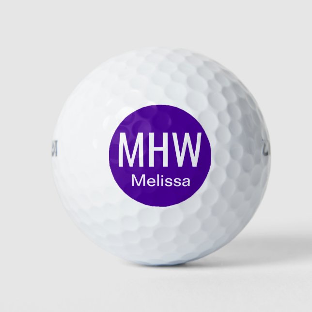 Initialname Lila Golfball (Vorderseite)