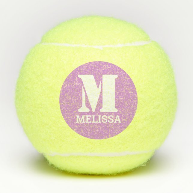Initialname Retro Typografie Monogramm Tennisbälle (Vorderseite)