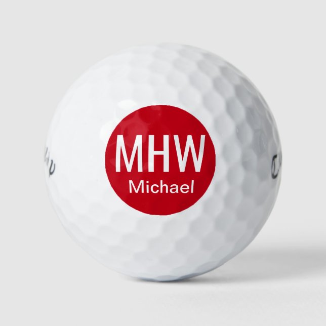 Initialname Rot Golfball (Vorderseite)