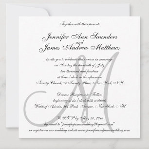 Initialnamen für Elegant Wedding Invitations Monog Einladung