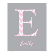 Initialposter "E" Personalisiert Zickzack Pink Nam