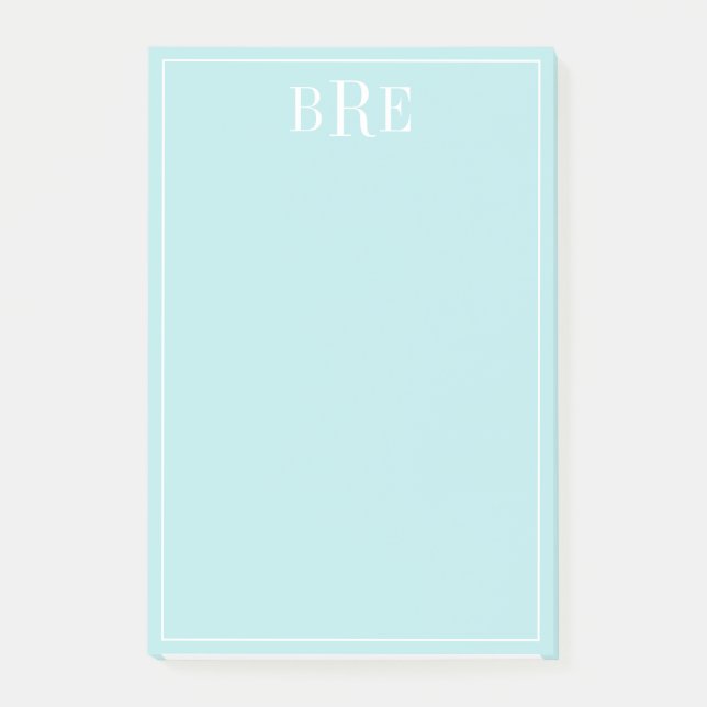 Initials Aqua Post-it Klebezettel (Vorderseite)