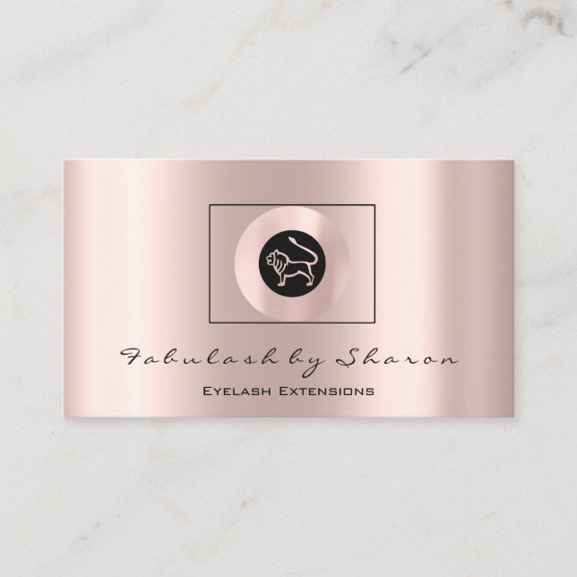 Initials Fashion Blogger Rose Logo Zodiac LIon Visitenkarte (Vorderseite)
