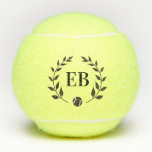 Initials Monogram Elegant Laurel Personalisiert Tennisbälle<br><div class="desc">Eleganter moderner Lorbeerkranz mit personalisierten Tennisbällen mit 2 Initialen Monogramm.</div>