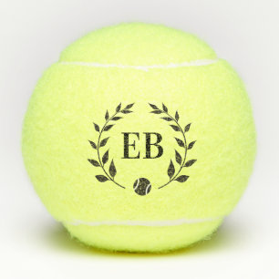 Initials Monogram Elegant Laurel Personalisiert Tennisbälle