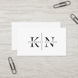 Initials Monogramm für moderne Elegantennamen Visitenkarte