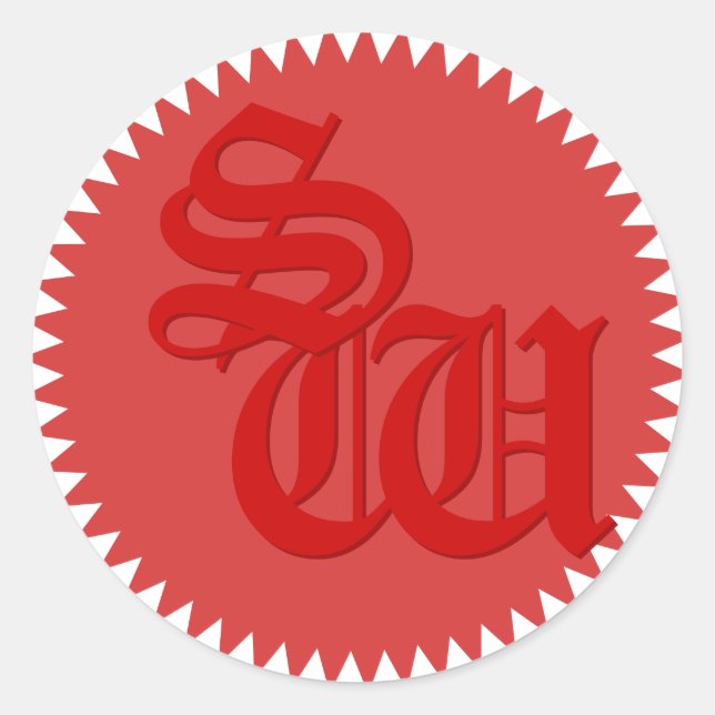Initials Red Wax Look Umschlag Aufkleber Stickers (Vorderseite)