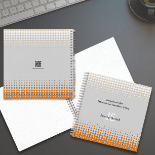 Initials Tagline Half Tone Gray Orange Werbung Notizbuch