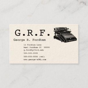 Initials und Schreibmaschine Visitenkarte