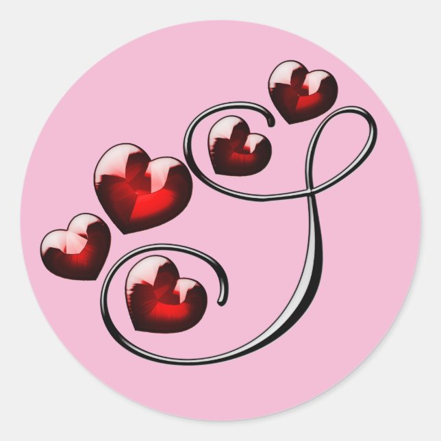 Initialsticker für Monogramm S Runder Aufkleber (Vorderseite)