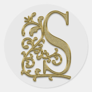 Initialsticker für Monogramm S Runder Aufkleber