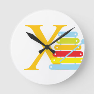 Initialuhr X Runde Wanduhr