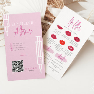 Injections Lip Filler Lip Carte de soins postérieu