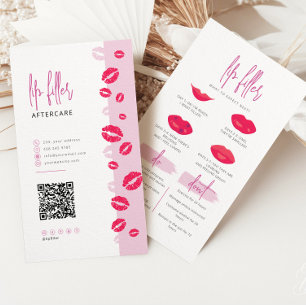 Injections Lip Filler Lip Carte de soins postérieu