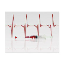 Injektion mit rotem Herzen