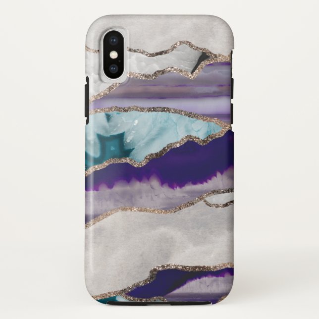 Ink Agate Gold Glitzer Glam #2 (Imitate Glitzer) # Case-Mate iPhone Hülle (Rückseite)