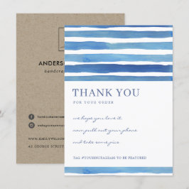 INK BLUE STRIPES PATTERTERN CORPORATE BUSINESS LOG DANKESKARTE