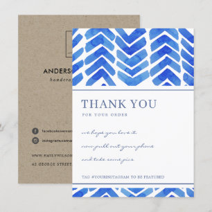 INK BLUE ZICKZACK PATTERGESCHÄFTSLOGIK DANKESKARTE