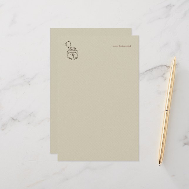 Ink pot-Forgotten Archive- Minimalist  Briefpapier (Vorderseite/Rückseite Beispiel)