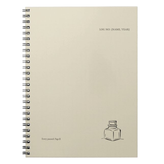 Ink Pot- Minimalist Book Lover Photo Notebook Notizblock (Vorderseite)