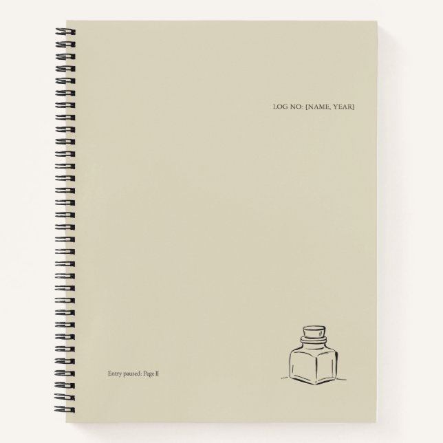 Ink Pot- Minimalist Book Lover Spiral Notebook Notizbuch (Vorderseite)
