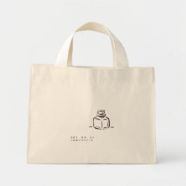 Ink Pot- Minimalist Book Lover- Tote Bag Mini Stoffbeutel
