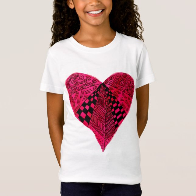Ink Red Heart Design T-Shirt (Vorderseite)