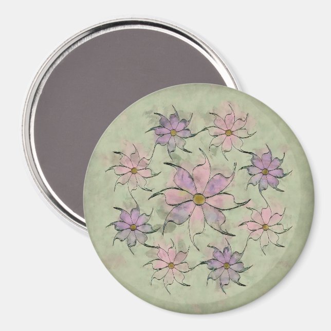 Ink Stain Blume Mandala Magnet (Vorderseite/Rückseite)