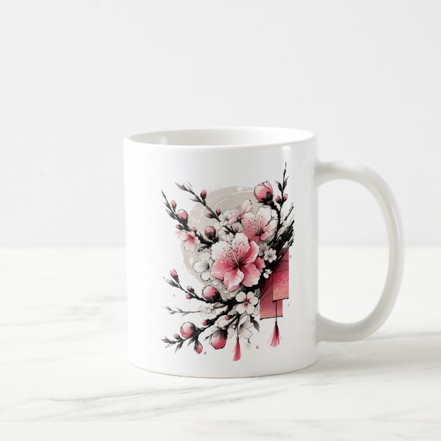 Ink Zeichn von Hoa Dao Happy New Year Kaffeetasse (Rechts)