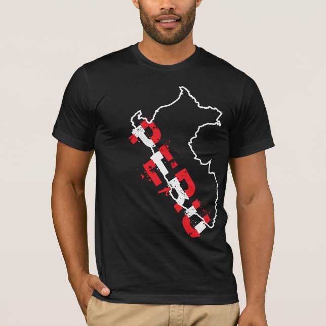InKa1821 Aufkleber - Peru-Karten-Shirt T-Shirt (Vorderseite)