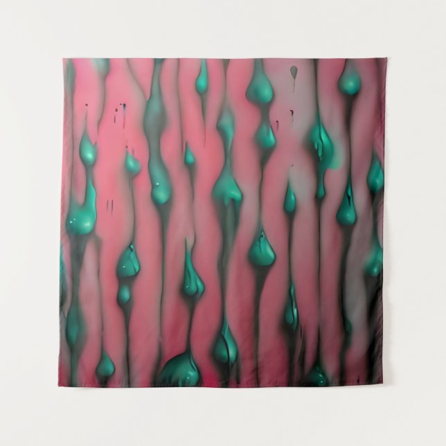 Inkalte Ausdrucke - Abstrakte rosa Kunstdrucke Wandteppich (Vorderseite)