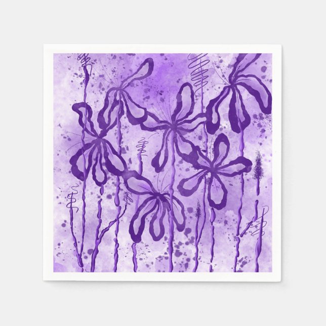 Inkalte Blume Violet Sky Serviette (Vorderseite)