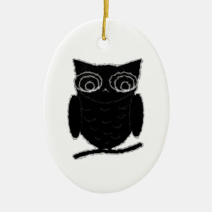 Inkblot Owl Keramikornament