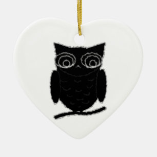Inkblot Owl Keramikornament