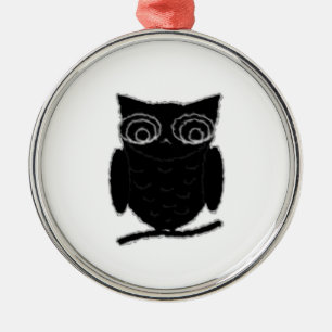 Inkblot Owl Ornament Aus Metall