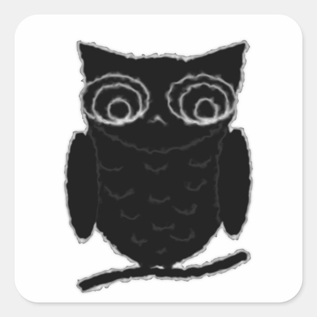 Inkblot Owl Quadratischer Aufkleber (Vorderseite)