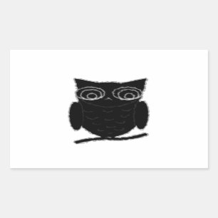 Inkblot Owl Rechteckiger Aufkleber