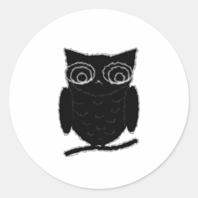 Inkblot Owl Runder Aufkleber (Vorderseite)