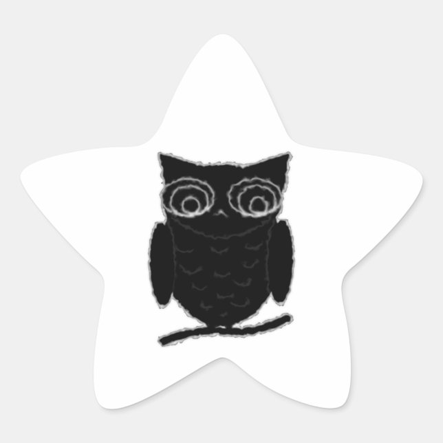 Inkblot Owl Stern-Aufkleber (Vorderseite)