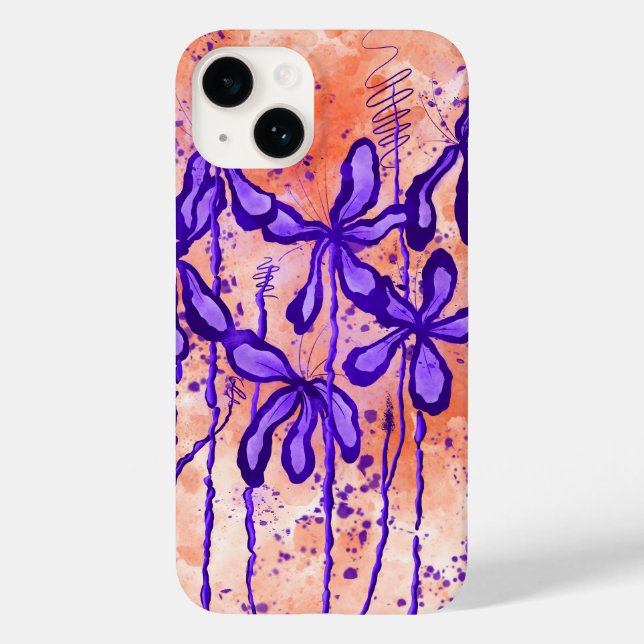 Inked Lilies Tropical Sky iPhone 14 Fall Case-Mate iPhone 14 Hülle (Rückseite)