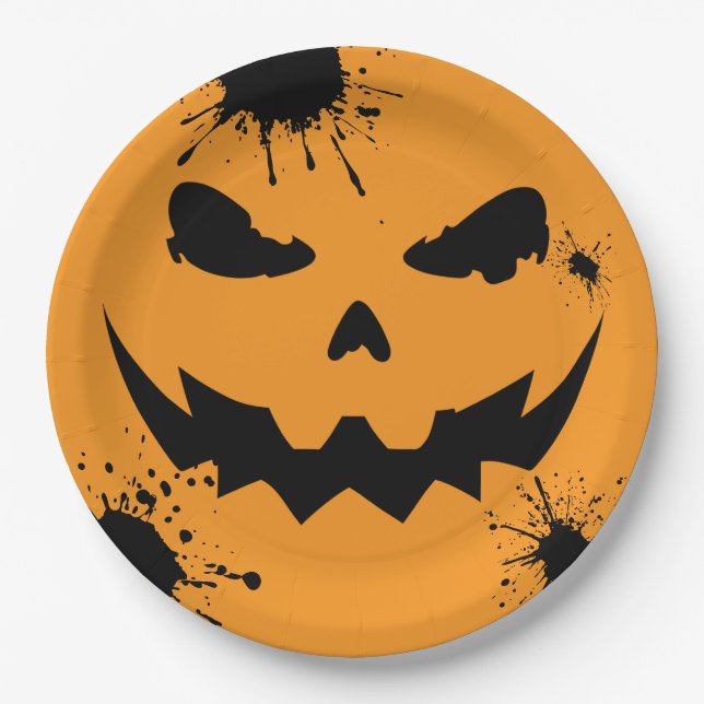 Inked Pumpkin Pappteller (Vorderseite)