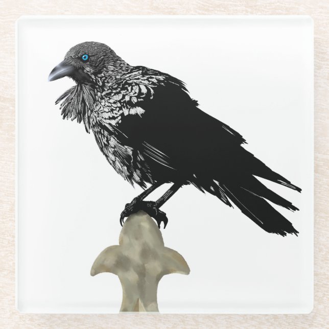 Inken Raven Glasuntersetzer (Vorderseite)